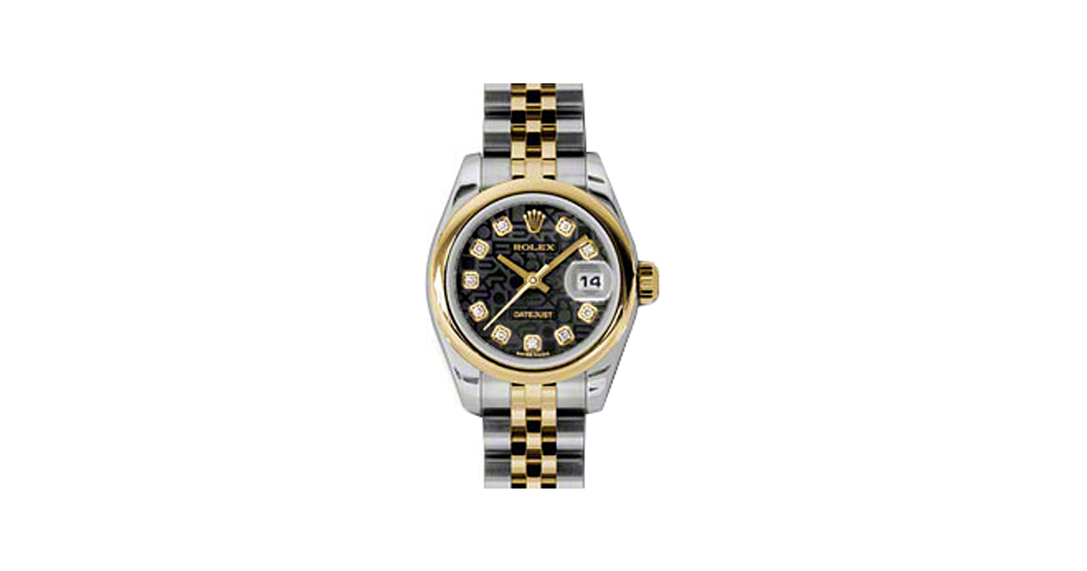 Rolex Lady-Datejust 26 179163-BLKJDJ Black Jubilee Diamond Yellow Gold Stainless Steel Jubilee - BRAND NEW