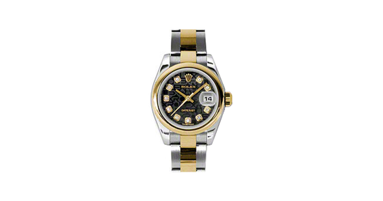 Rolex Lady-Datejust 26 179163-BLKJDO Black Jubilee Diamond Yellow Gold Stainless Steel Oyster - BRAND NEW