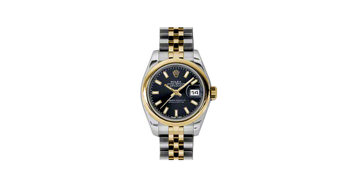 Rolex Lady-Datejust 26 179163-BLKSJ Black Index Yellow Gold Stainless Steel Jubilee - BRAND NEW