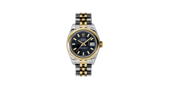Rolex Lady-Datejust 26 179163-BLKSJ Black Index Yellow Gold Stainless Steel Jubilee - BRAND NEW