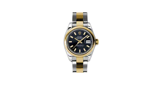 Rolex Lady-Datejust 26 179163-BLKSO Black Index Yellow Gold Stainless Steel Oyster - BRAND NEW