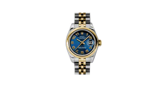 Rolex Lady-Datejust 26 179163-BLUCAJ Blue Concentric Circle Arabic Yellow Gold Stainless Steel Jubilee - BRAND NEW