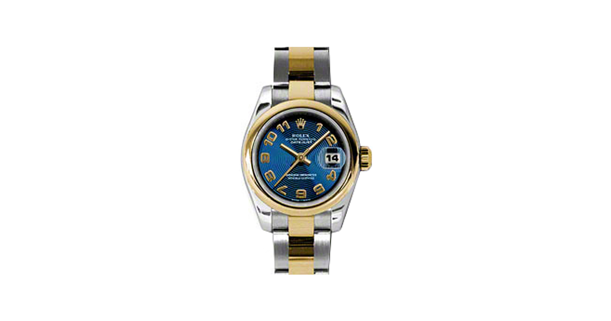 Rolex Lady-Datejust 26 179163-BLUCAO Blue Concentric Circle Arabic Yellow Gold Stainless Steel Oyster - BRAND NEW