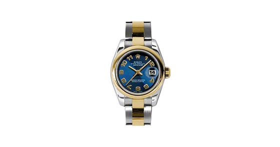 Rolex Lady-Datejust 26 179163-BLUCAO Blue Concentric Circle Arabic Yellow Gold Stainless Steel Oyster - BRAND NEW