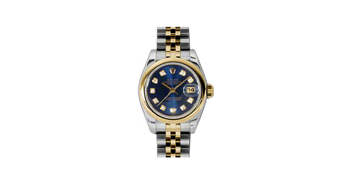 Rolex Lady-Datejust 26 179163-BLUDJ Blue Diamond Yellow Gold Stainless Steel Jubilee - BRAND NEW