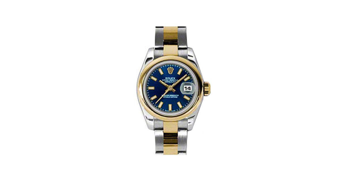 Rolex Lady-Datejust 26 179163-BLUSO Blue Index Yellow Gold Stainless Steel Oyster - BRAND NEW