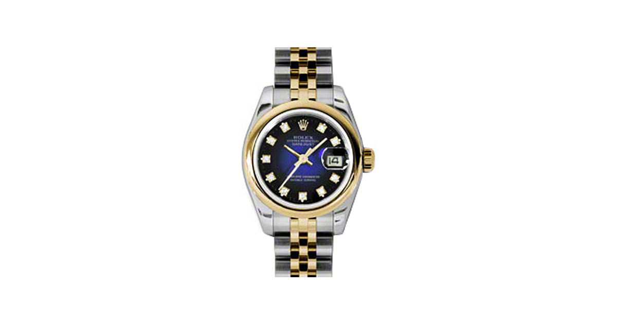 Rolex Lady-Datejust 26 179163-BLVGDJ Blue Vignette Diamond Yellow Gold Stainless Steel Jubilee - BRAND NEW