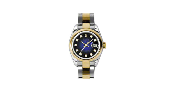 Rolex Lady-Datejust 26 179163-BLVGDO Blue Vignette Diamond Yellow Gold Stainless Steel Oyster - BRAND NEW