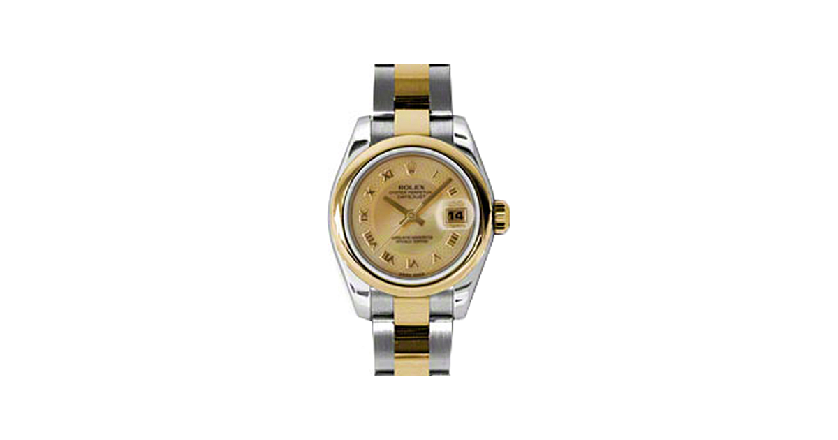 Rolex Lady-Datejust 26 179163-CDMOPRO Champagne Decorated Mother of Pearl Roman Yellow Gold Stainless Steel Oyster - BRAND NEW
