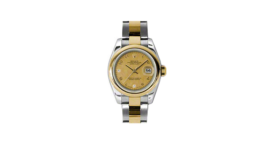 Rolex Lady-Datejust 26 179163-CGDMOPO Champagne Goldust Mother of Pearl Arabic Diamond 6 & 9 Yellow Gold Stainless Steel Oyster - BRAND NEW