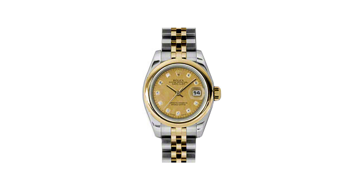 Rolex Lady-Datejust 26 179163-CGMOPDJ Champagne Goldust Mother of Pearl Diamond Yellow Gold Stainless Steel Jubilee - BRAND NEW