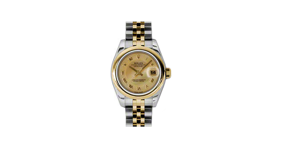 Rolex Lady-Datejust 26 179163-CHDMOPRJ Champagne Decorated Mother of Pearl Roman Yellow Gold Stainless Steel Jubilee - BRAND NEW