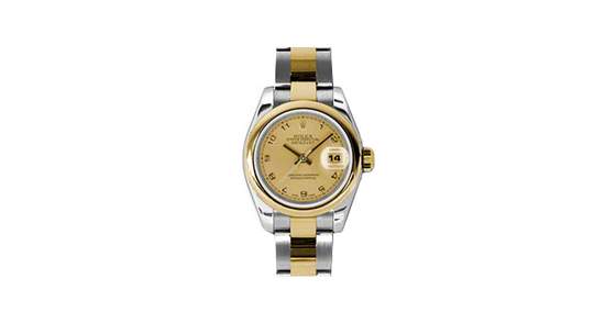 Rolex Lady-Datejust 26 179163-CHPAO Champagne Arabic Yellow Gold Stainless Steel Oyster - BRAND NEW