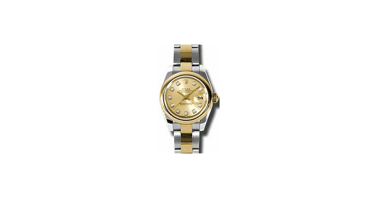Rolex Lady-Datejust 26 179163-CHPDDO Champagne Diamond Yellow Gold Stainless Steel Oyster - BRAND NEW