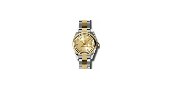 Rolex Lady-Datejust 26 179163-CHPDDO Champagne Diamond Yellow Gold Stainless Steel Oyster - BRAND NEW