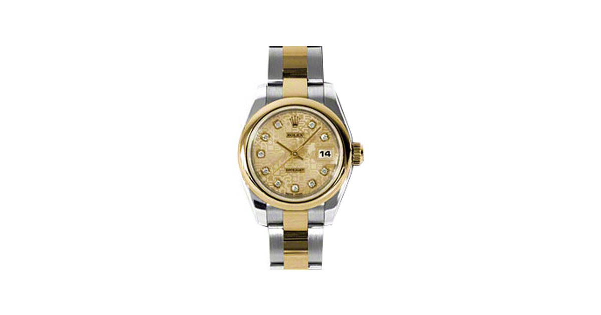 Rolex Lady-Datejust 26 179163-CHPJDO Champagne Jubilee Diamond Yellow Gold Stainless Steel Oyster - BRAND NEW