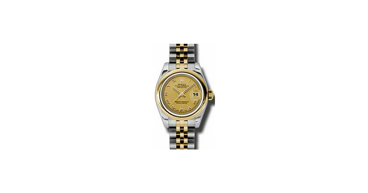 Rolex Lady-Datejust 26 179163-CHPRDJ Champagne Roman Yellow Gold Stainless Steel Jubilee - BRAND NEW