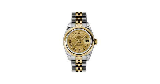 Rolex Lady-Datejust 26 179163-CHPSBRJ Champagne Sunbeam Roman Yellow Gold Stainless Steel Jubilee - BRAND NEW