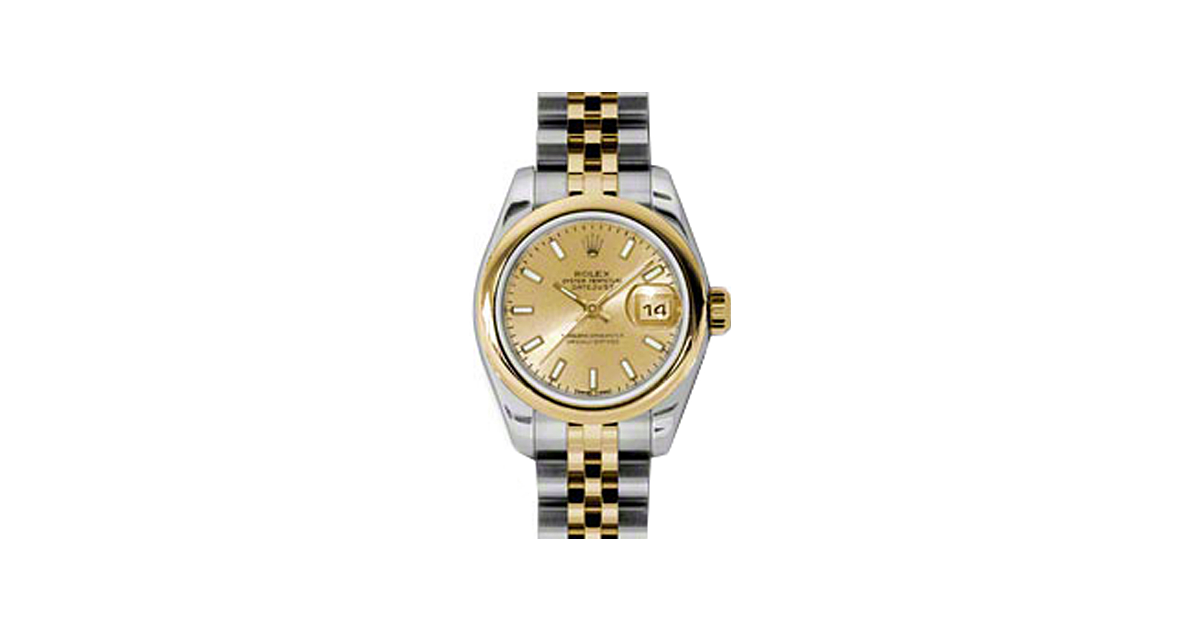 Rolex Lady-Datejust 26 179163-CHPSJ Champagne Index Yellow Gold Stainless Steel Jubilee - BRAND NEW