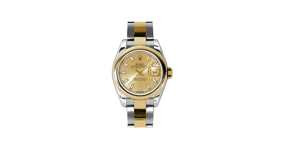 Rolex Lady-Datejust 26 179163-CHPSO Champagne Index Yellow Gold Stainless Steel Oyster - BRAND NEW