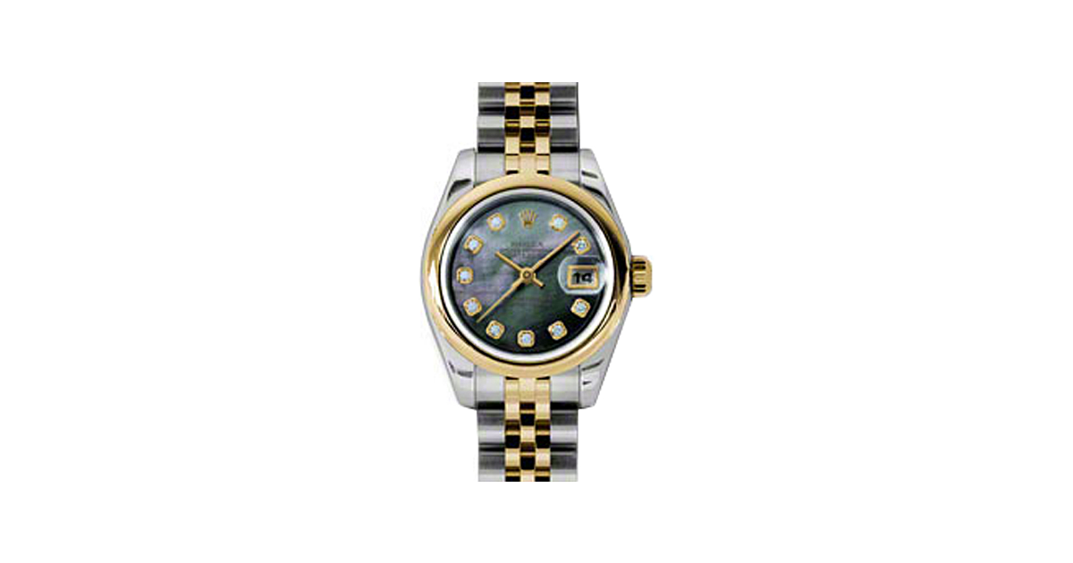 Rolex Lady-Datejust 26 179163-DMOPDJ Dark Mother of Pearl Diamond Yellow Gold Stainless Steel Jubilee - BRAND NEW
