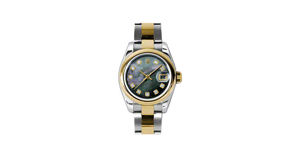 Rolex Lady-Datejust 26 179163-DMOPDO Dark Mother of Pearl Diamond Yellow Gold Stainless Steel Oyster - BRAND NEW