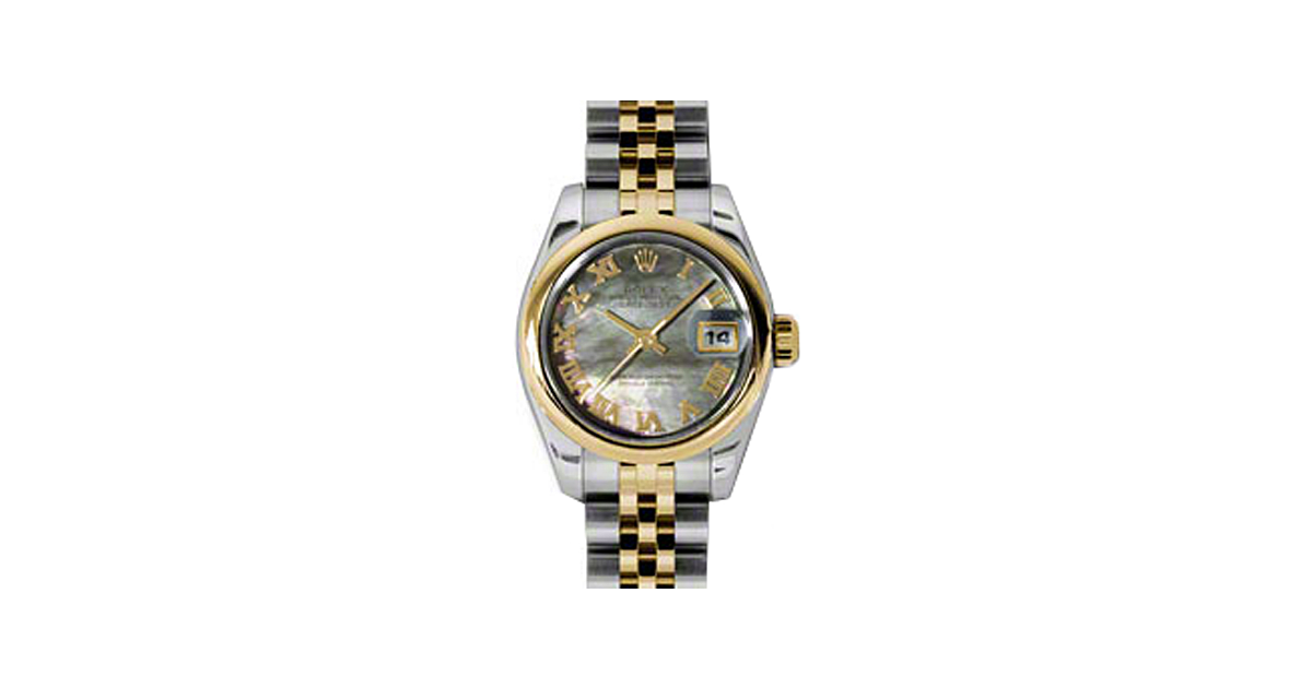 Rolex Lady-Datejust 26 179163-DMOPRJ Dark Mother of Pearl Roman Yellow Gold Stainless Steel Jubilee - BRAND NEW