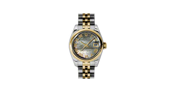 Rolex Lady-Datejust 26 179163-DMOPRJ Dark Mother of Pearl Roman Yellow Gold Stainless Steel Jubilee - BRAND NEW