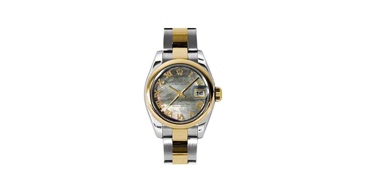 Rolex Lady-Datejust 26 179163-DMOPRO Dark Mother of Pearl Roman Yellow Gold Stainless Steel Oyster - BRAND NEW