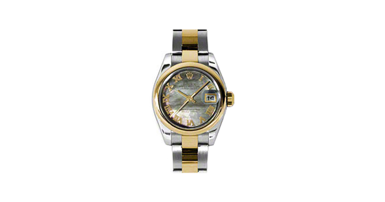 Rolex Lady-Datejust 26 179163-DMOPRO Dark Mother of Pearl Roman Yellow Gold Stainless Steel Oyster - BRAND NEW