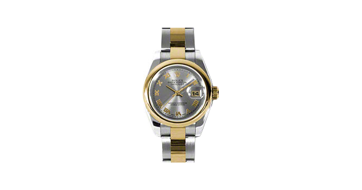 Rolex Lady-Datejust 26 179163-GRYRO Grey Roman Yellow Gold Stainless Steel Oyster - BRAND NEW