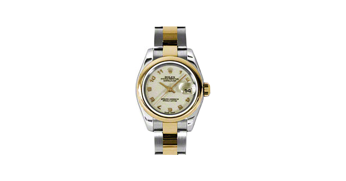 Rolex Lady-Datejust 26 179163-IVRAO Ivory Arabic Yellow Gold Stainless Steel Oyster - BRAND NEW