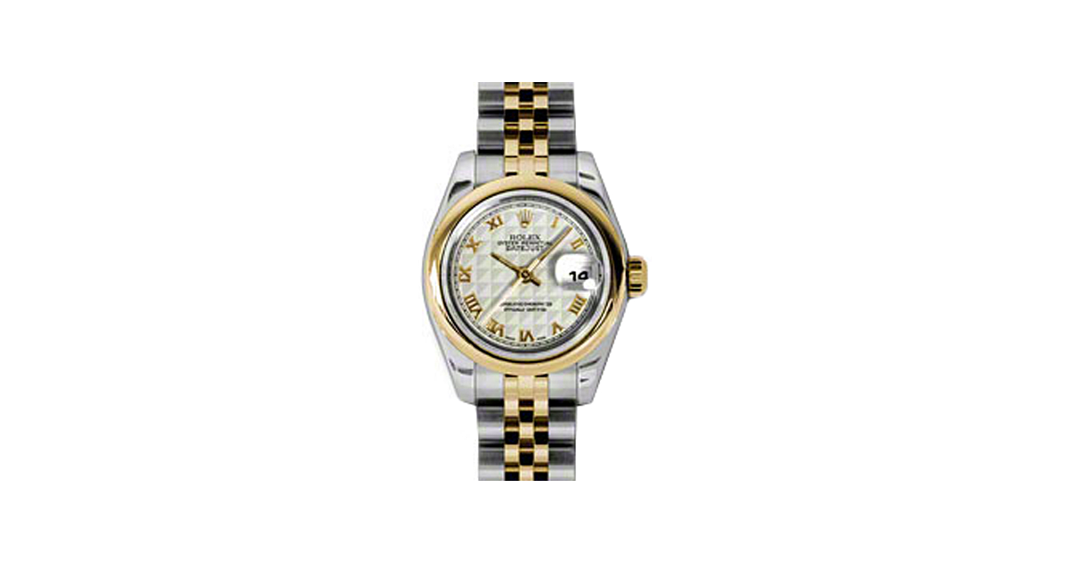Rolex Lady-Datejust 26 179163-IVRPRJ Ivory Pyramid Roman Yellow Gold Stainless Steel Jubilee - BRAND NEW