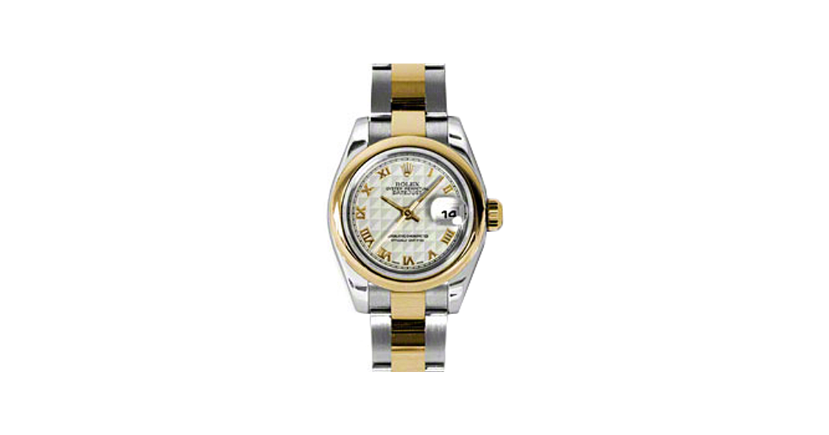 Rolex Lady-Datejust 26 179163-IVRPRO Ivory Pyramid Roman Yellow Gold Stainless Steel Oyster - BRAND NEW
