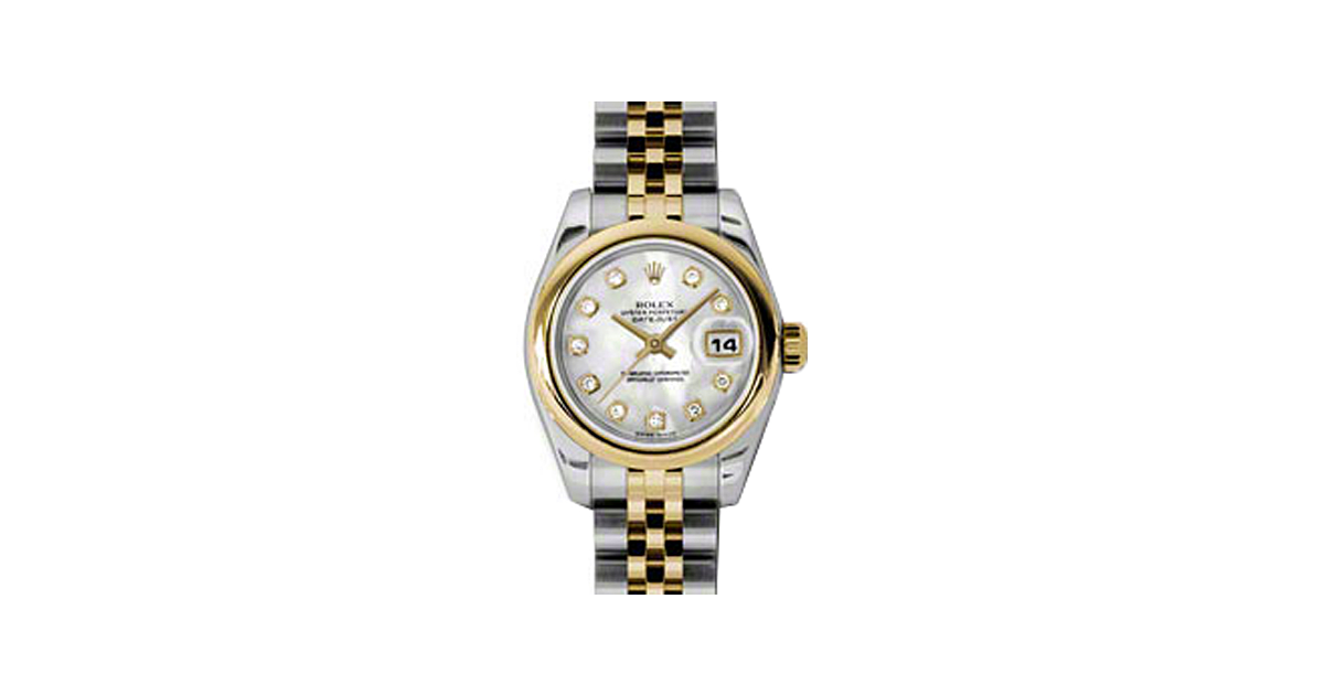 Rolex Lady-Datejust 26 179163-MOPDJ White Mother of Pearl Diamond Yellow Gold Stainless Steel Jubilee - BRAND NEW