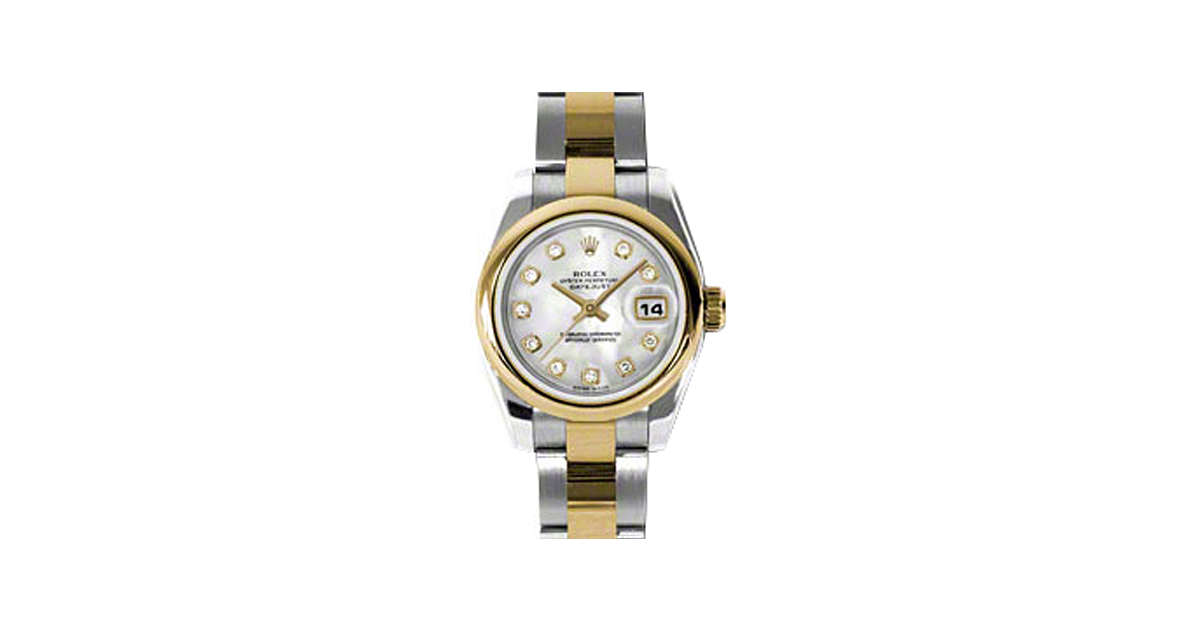 Rolex Lady-Datejust 26 179163-MOPDO White Mother of Pearl Diamond Yellow Gold Stainless Steel Oyster - BRAND NEW