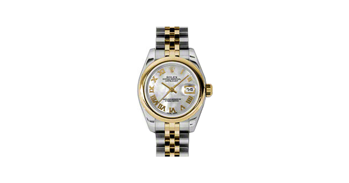 Rolex Lady-Datejust 26 179163-MOPRJ White Mother of Pearl Roman Yellow Gold Stainless Steel Jubilee - BRAND NEW