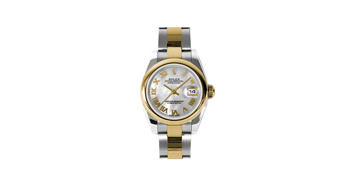 Rolex Lady-Datejust 26 179163-MOPRO White Mother of Pearl Roman Yellow Gold Stainless Steel Oyster - BRAND NEW