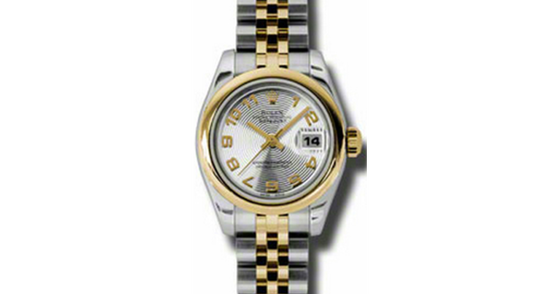 Rolex Lady-Datejust 26 179163-SLVADJ Silver Concentric Circle Arabic Yellow Gold Stainless Steel Jubilee - BRAND NEW