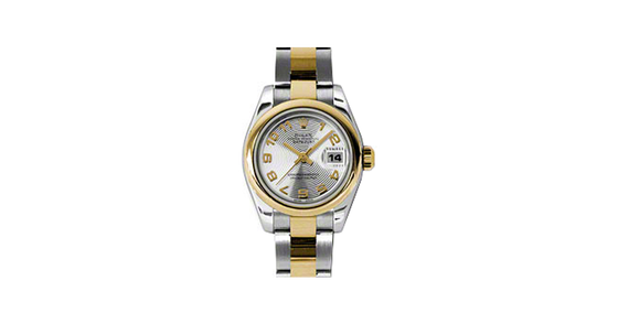 Rolex Lady-Datejust 26 179163-SLVCAO Silver Concentric Circle Arabic Yellow Gold Stainless Steel Oyster - BRAND NEW