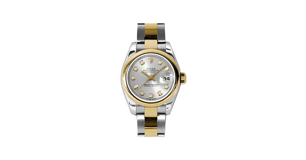 Rolex Lady-Datejust 26 179163-SLVDO Silver Diamond Yellow Gold Stainless Steel Oyster - BRAND NEW