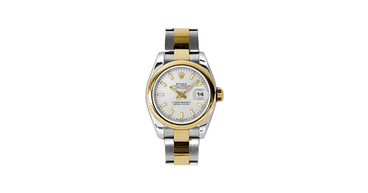 Rolex Lady-Datejust 26 179163-SLVSO Silver Index Yellow Gold Stainless Steel Oyster - BRAND NEW