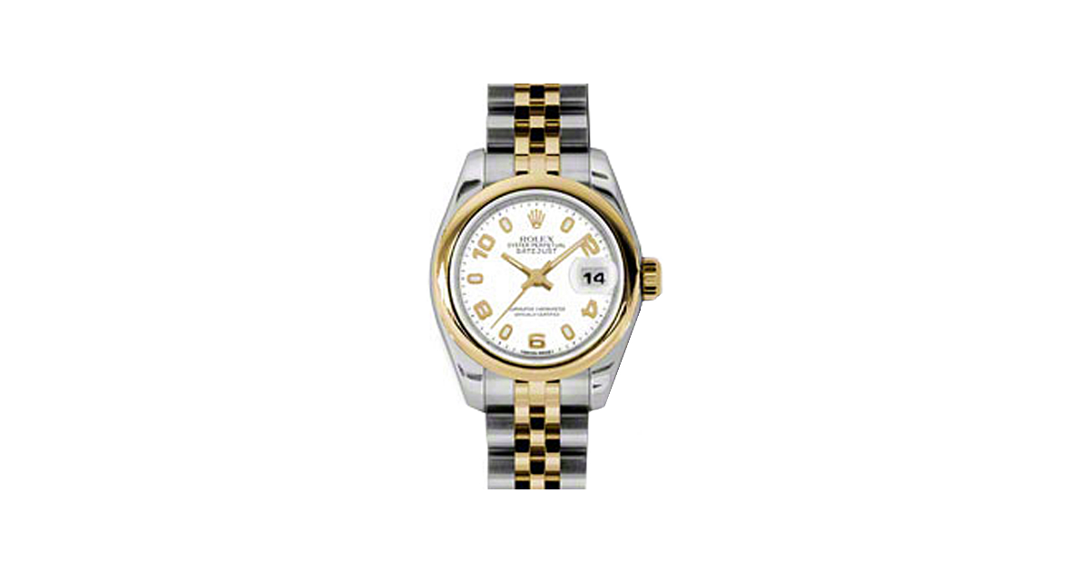 Rolex Lady-Datejust 26 179163-WHTAJ White Arabic Yellow Gold Stainless Steel Jubilee - BRAND NEW