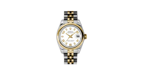 Rolex Lady-Datejust 26 179163-WHTAJ White Arabic Yellow Gold Stainless Steel Jubilee - BRAND NEW