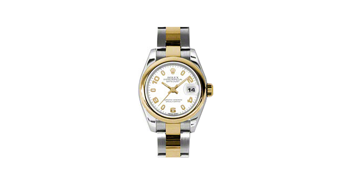 Rolex Lady-Datejust 26 179163-WHTAO White Arabic Yellow Gold Stainless Steel Oyster - BRAND NEW