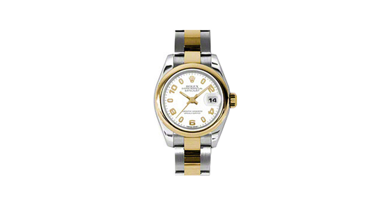 Rolex Lady-Datejust 26 179163-WHTAO White Arabic Yellow Gold Stainless Steel Oyster - BRAND NEW
