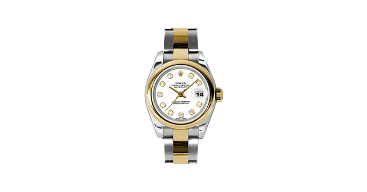 Rolex Lady-Datejust 26 179163-WHTDO White Diamond Yellow Gold Stainless Steel Oyster - BRAND NEW