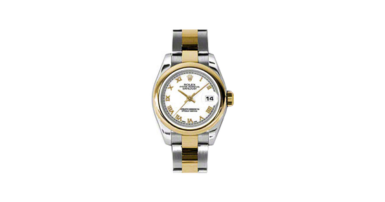 Rolex Lady-Datejust 26 179163-WHTRO White Roman Yellow Gold Stainless Steel Oyster - BRAND NEW