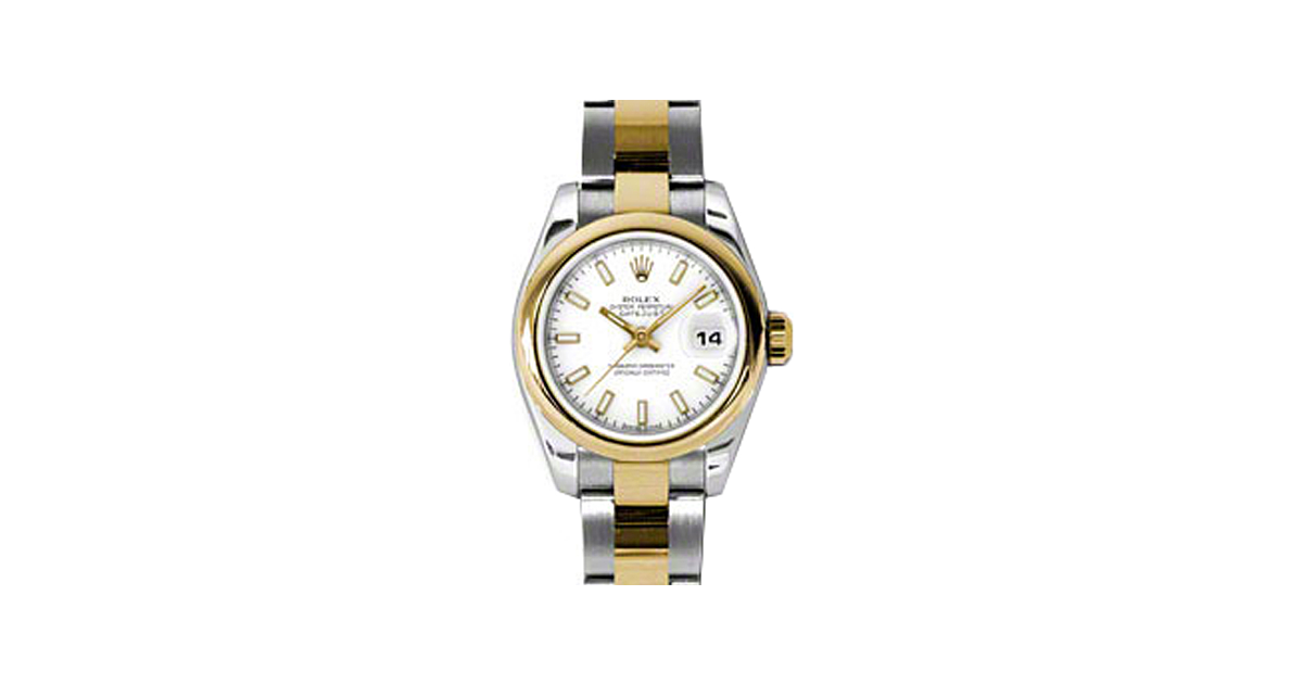 Rolex Lady-Datejust 26 179163-WHTSO White Index Yellow Gold Stainless Steel Oyster - BRAND NEW