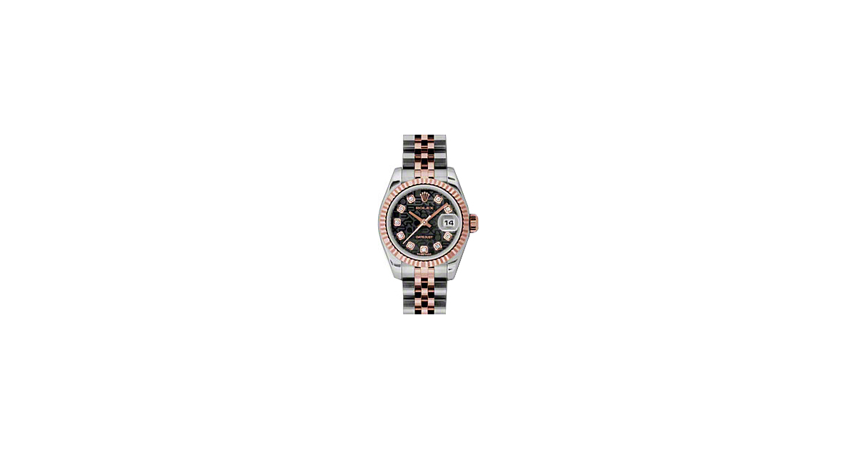 Rolex Lady-Datejust 26 179171-BLKJDJ Black Jubilee Diamond Fluted Rose Gold Stainless Steel Jubilee - BRAND NEW